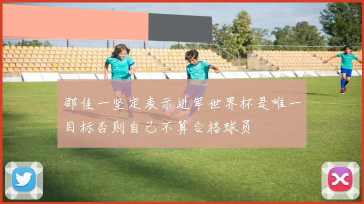 邵佳一坚定表示进军世界杯是唯一目标否则自己不算合格球员